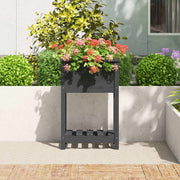 Planteur Vidaxl avec étagère 54x34.5x81 cm en bois de pin massif gris - afbeelding 3