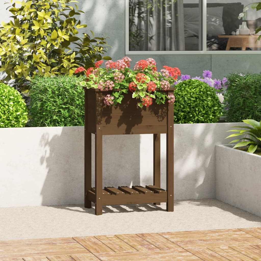 Planteur vidaxl avec étagère 54x34.5x81 cm