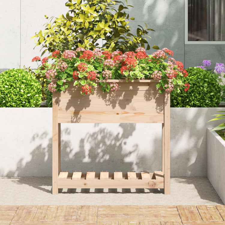 Planteur vidaxl avec étagère 82.5x34.5x81 cm Pine solide
