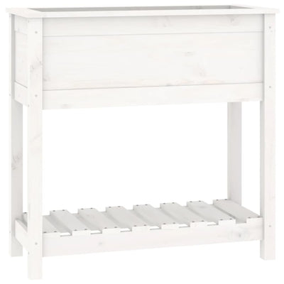 Planteur vidaxl avec étagère 82.5x34.5x81 cm en pin massif blanc