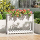Planteur vidaxl avec étagère 111.5x34.5x81 cm en pin massif blanc