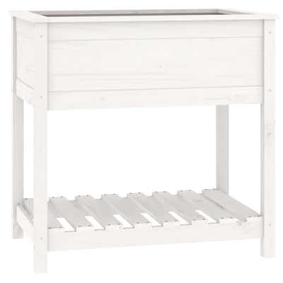 Planteur vidaxl avec étagère 82,5x54x81 cm en pin massif blanc