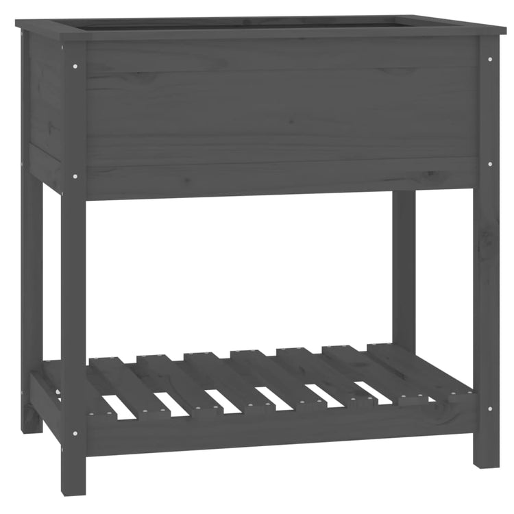 Planteur Vidaxl avec étagère 82,5x54x81 cm en pin gris gris