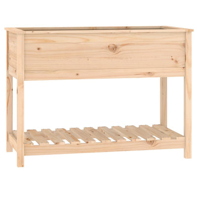 Planteur Vidaxl avec étagère 111.5x54x81 cm Pine solide