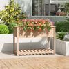 Planteur Vidaxl avec étagère 111.5x54x81 cm Pine solide