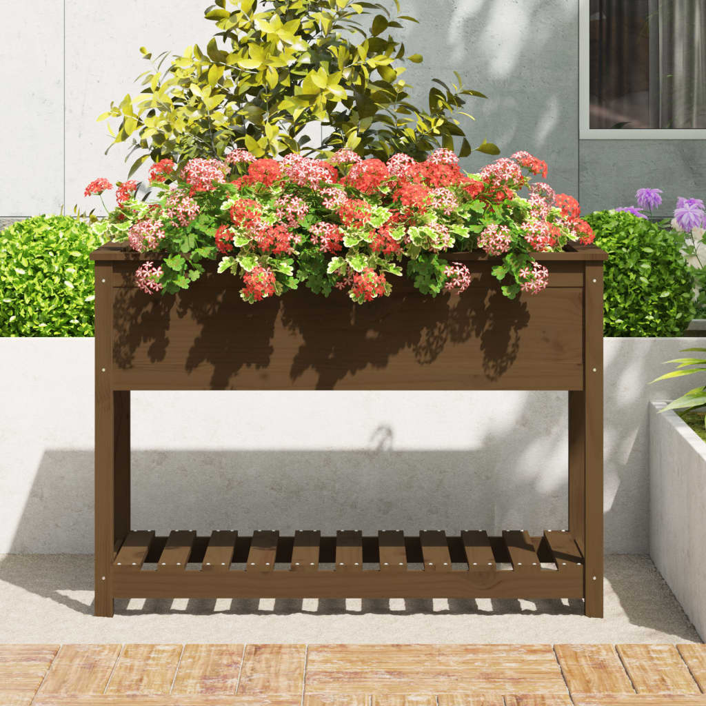 Planteur vidaxl avec étagère 111.5x54x81 cm
