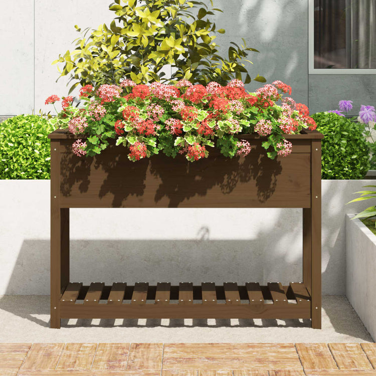 Planteur vidaxl avec étagère 111.5x54x81 cm