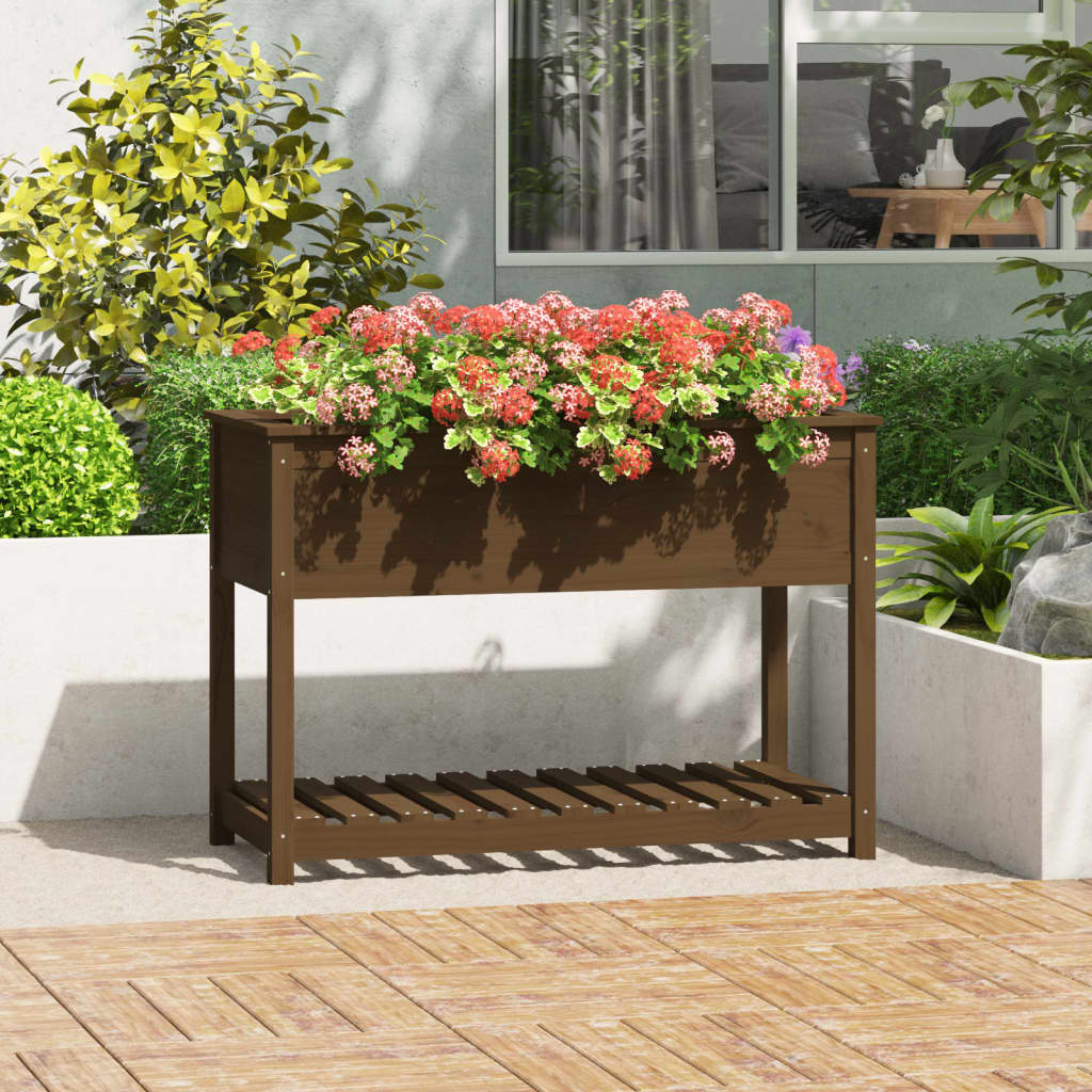 Planteur vidaxl avec étagère 111.5x54x81 cm