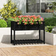 Planteur vidaxl avec étagère 111.5x54x81 cm en pin solide noir
