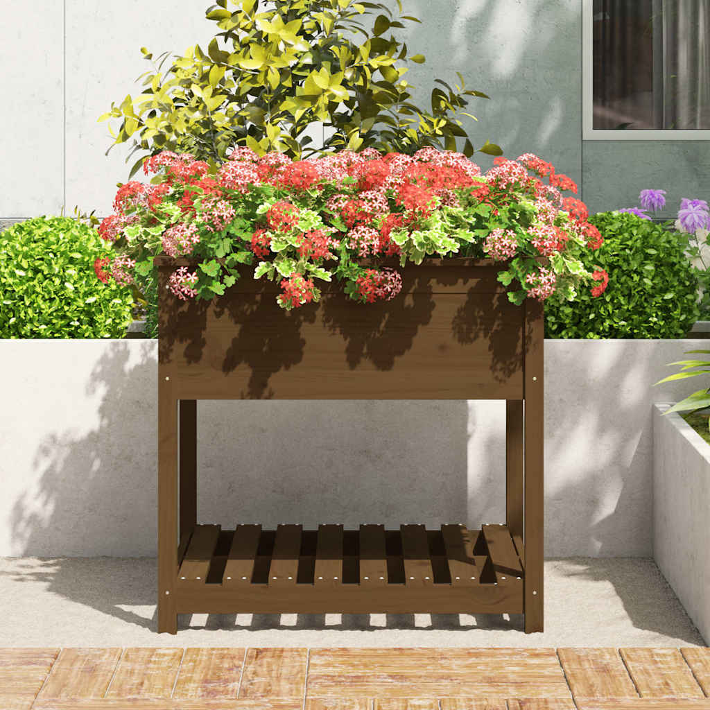 Planteur vidaxl avec étagère 82.5x82.5x81 cm