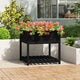 Planteur vidaxl avec étagère 82.5x82.5x81 cm en pin solide noir