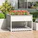 Planteur vidaxl avec étagère 111.5x111.5x81 cm en pin solide blanc