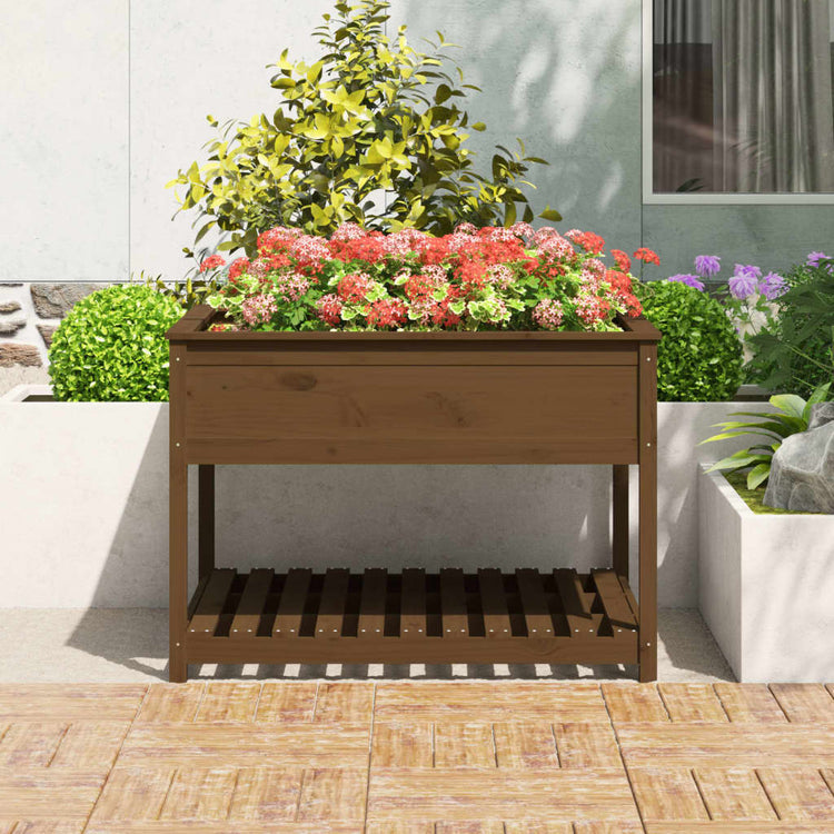 Planteur Vidaxl avec étagère 111.5x111.5x81 cm
