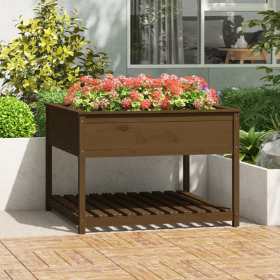 Planteur Vidaxl avec étagère 111.5x111.5x81 cm