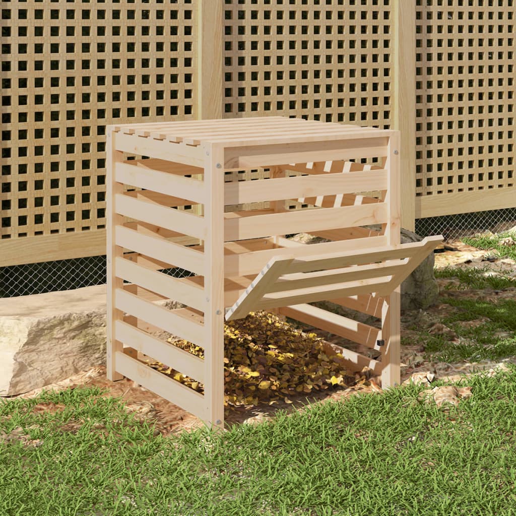 Bac de compost Vidaxl 63.5x63.5x77,5 cm Pine solide