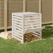 Bac de compost Vidaxl 82.5x82.5x99.5 cm Pine solide blanc - afbeelding 3