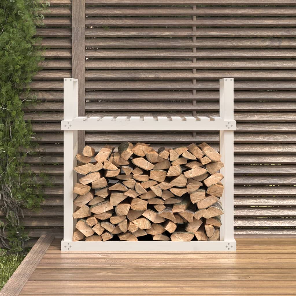 Viple de vidaxl 110x35x108.5 cm Pine solide blanc