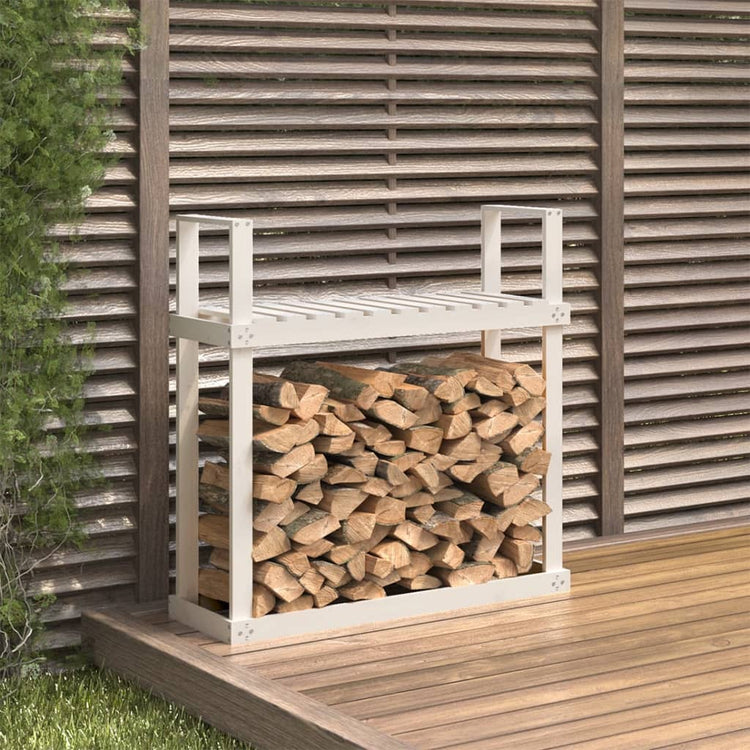 Viple de vidaxl 110x35x108.5 cm Pine solide blanc