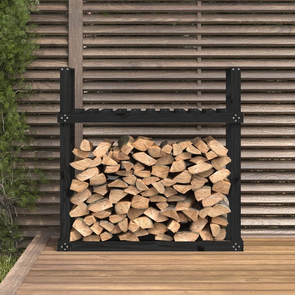 Viple de vidaxl 110x35x108.5 cm Pine solide noire