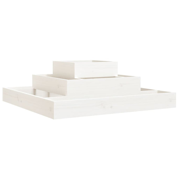 Boîte de planification Vidaxl 80x80x27 cm Pine solide blanc