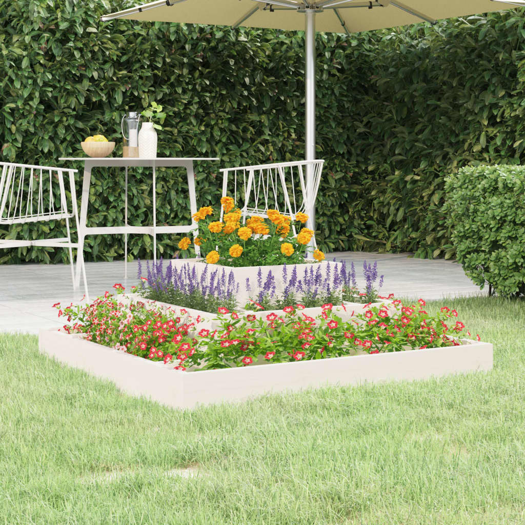 Boîte de planification Vidaxl 80x80x27 cm Pine solide blanc