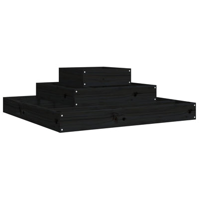 Boîte de planification Vidaxl 80x80x27 cm en pin solide noir