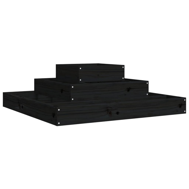 Boîte de planification Vidaxl 80x80x27 cm en pin solide noir