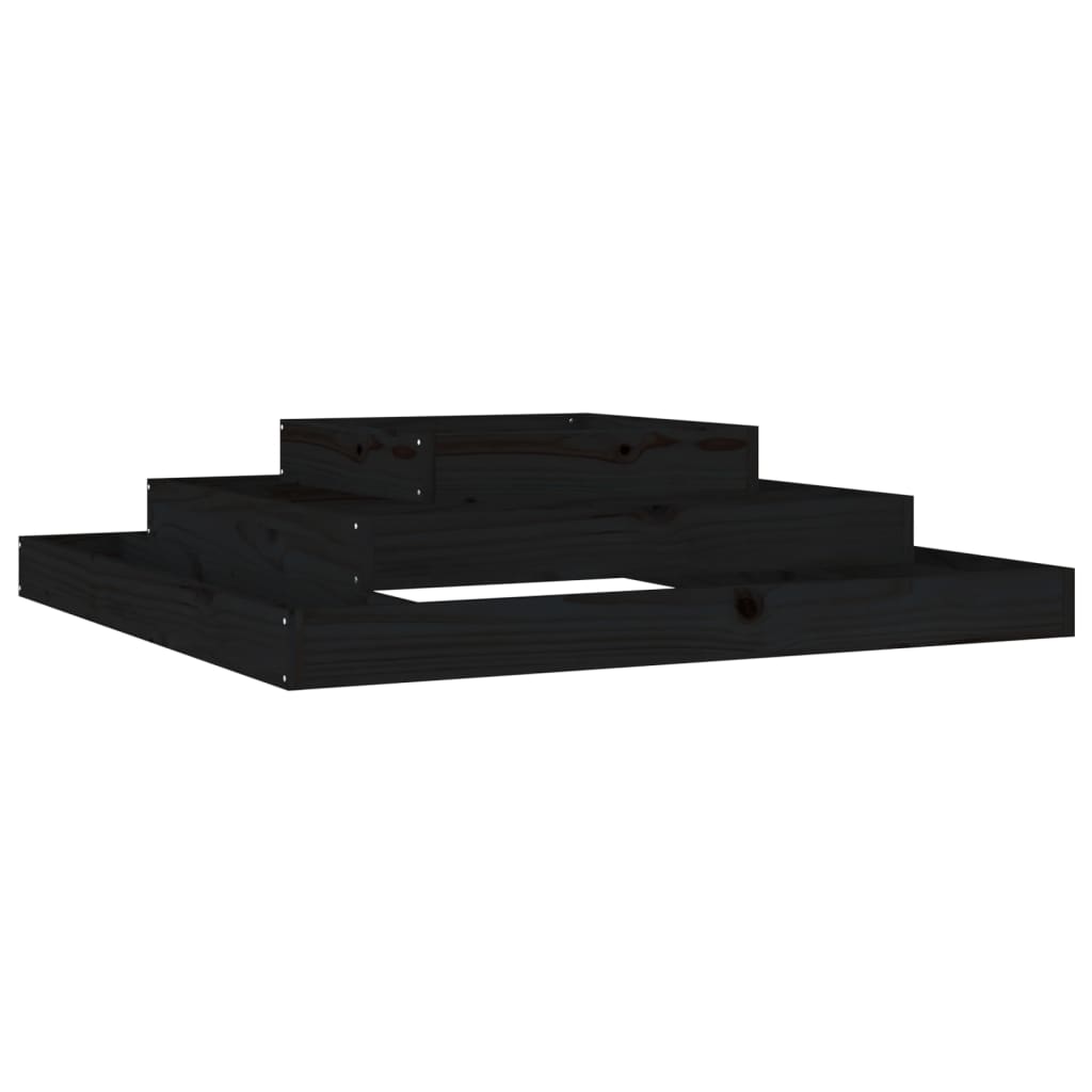 Vidaxl jardinière gros 110x110x27 cm pin solide noir