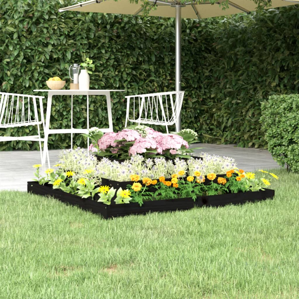 Vidaxl jardinière gros 110x110x27 cm pin solide noir