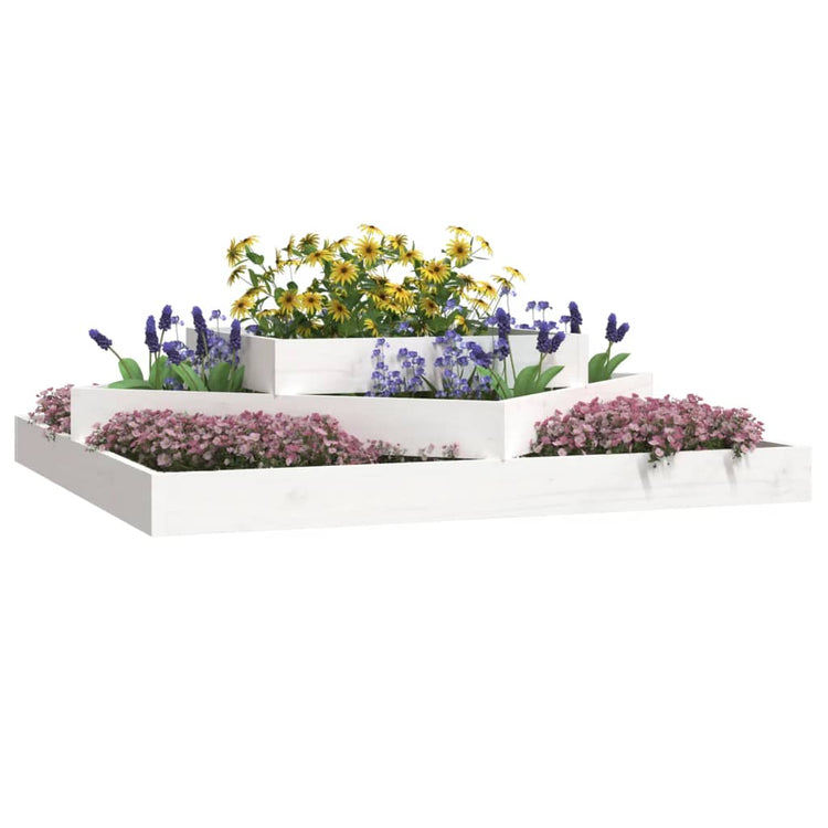 Vidaxx jardinière 112x112x27 cm bois de pin massif blanc