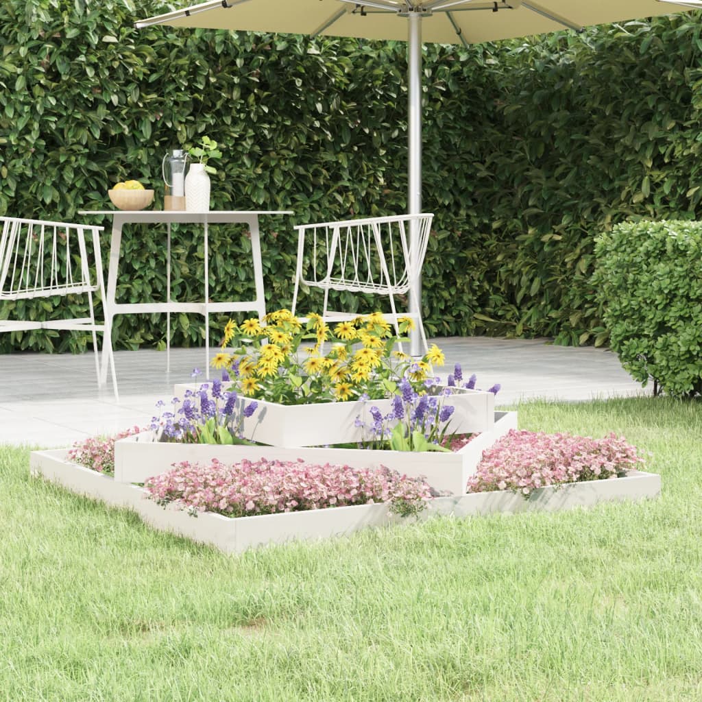 Vidaxx jardinière 112x112x27 cm bois de pin massif blanc