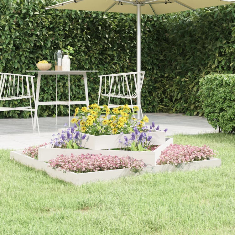 Vidaxx jardinière 112x112x27 cm bois de pin massif blanc