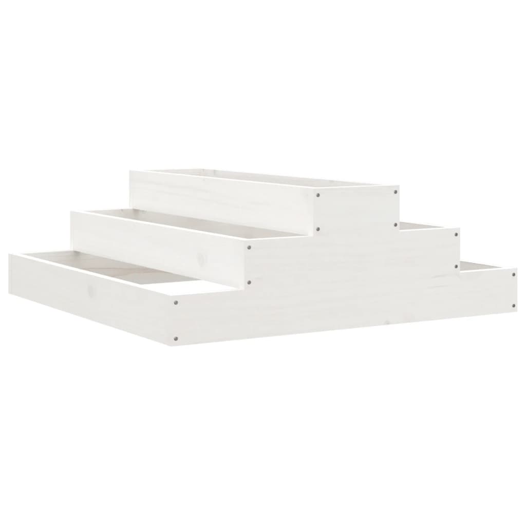 Boîte de planification Vidaxl 80x80x27 cm Pine solide blanc