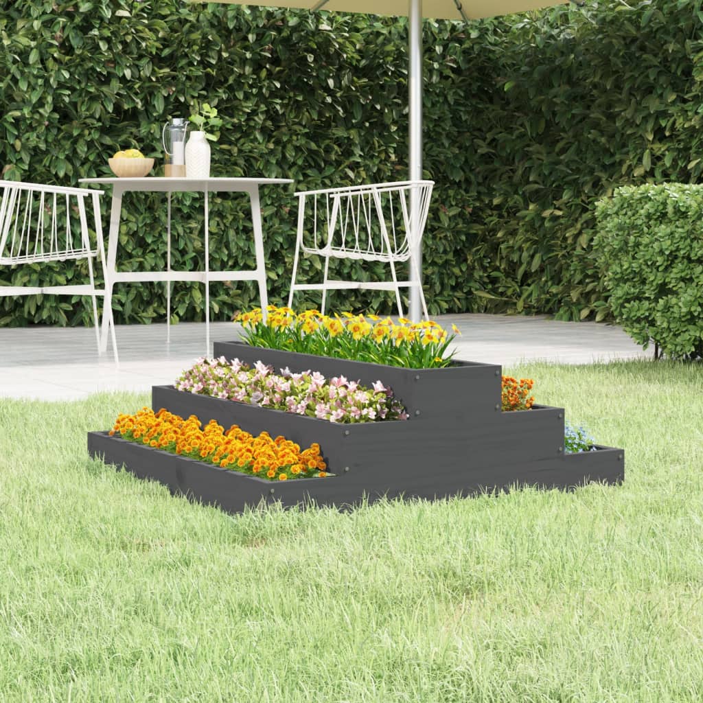 Boîte de planification Vidaxl 80x80x27 cm Green de pin solide