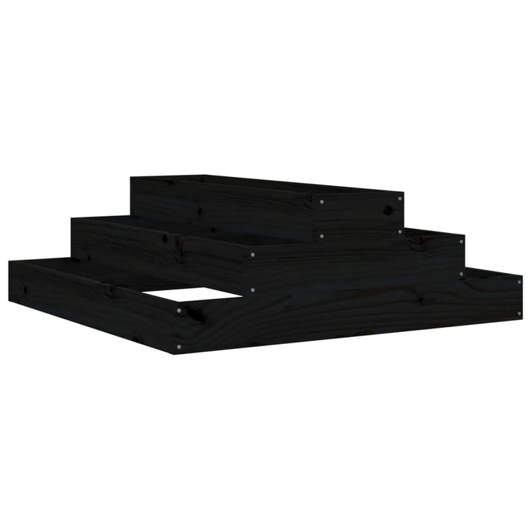 Boîte de planification Vidaxl 80x80x27 cm en pin solide noir