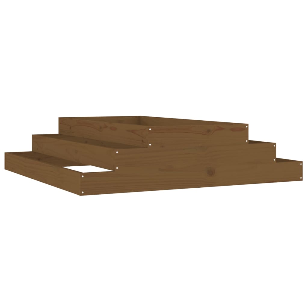 Boîte de planification de Vidaxl 110x110x27 cm Brown de miel de pin massif