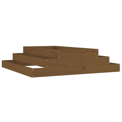 Boîte de planification de Vidaxl 110x110x27 cm Brown de miel de pin massif
