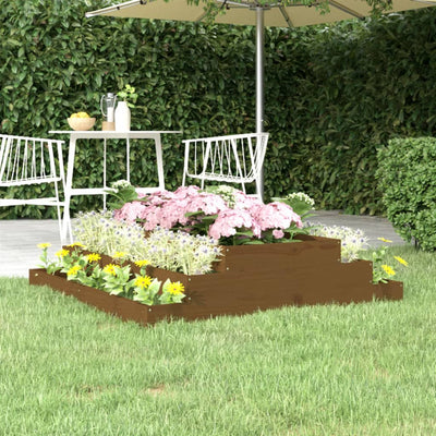 Boîte de planification de Vidaxl 110x110x27 cm Brown de miel de pin massif
