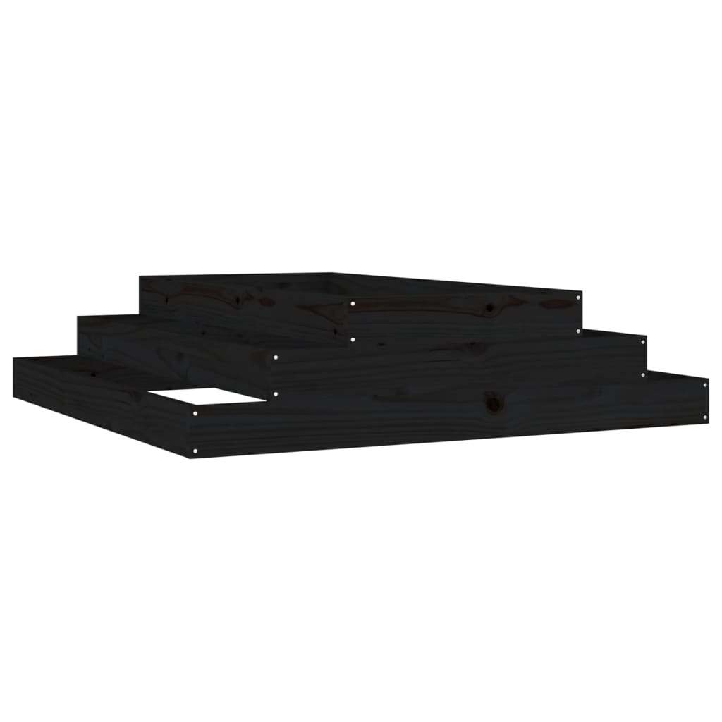 Vidaxl jardinière gros 110x110x27 cm pin solide noir