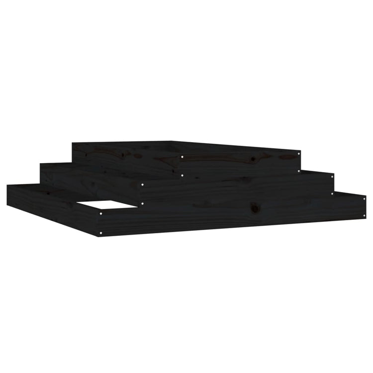 Vidaxl jardinière gros 110x110x27 cm pin solide noir