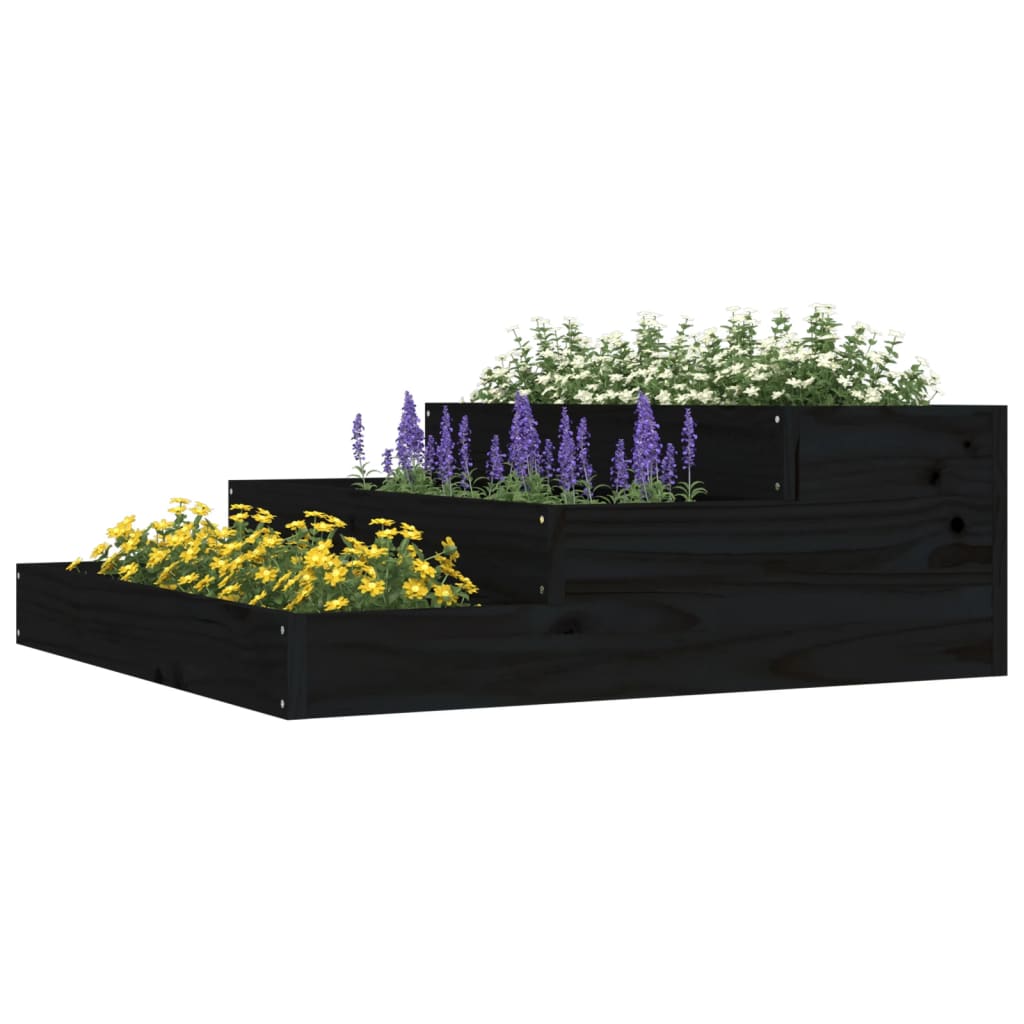 Vidaxl Planning Box 78x78x27 cm Pine solide noir