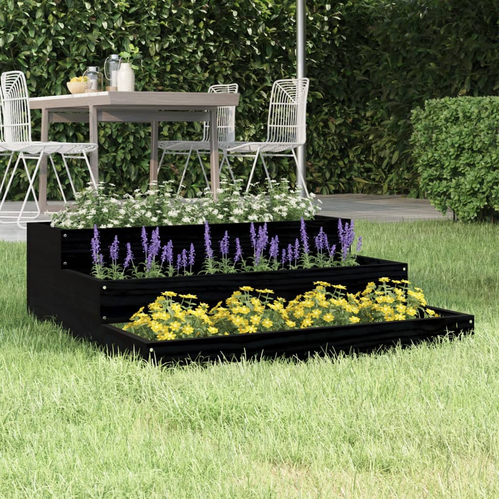 Vidaxl Planning Box 78x78x27 cm Pine solide noir