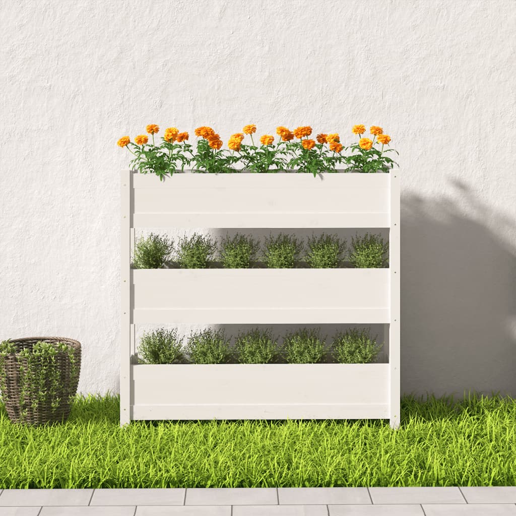 Vidaxl Planning Box 112x25x104.5 cm Pine solide blanc