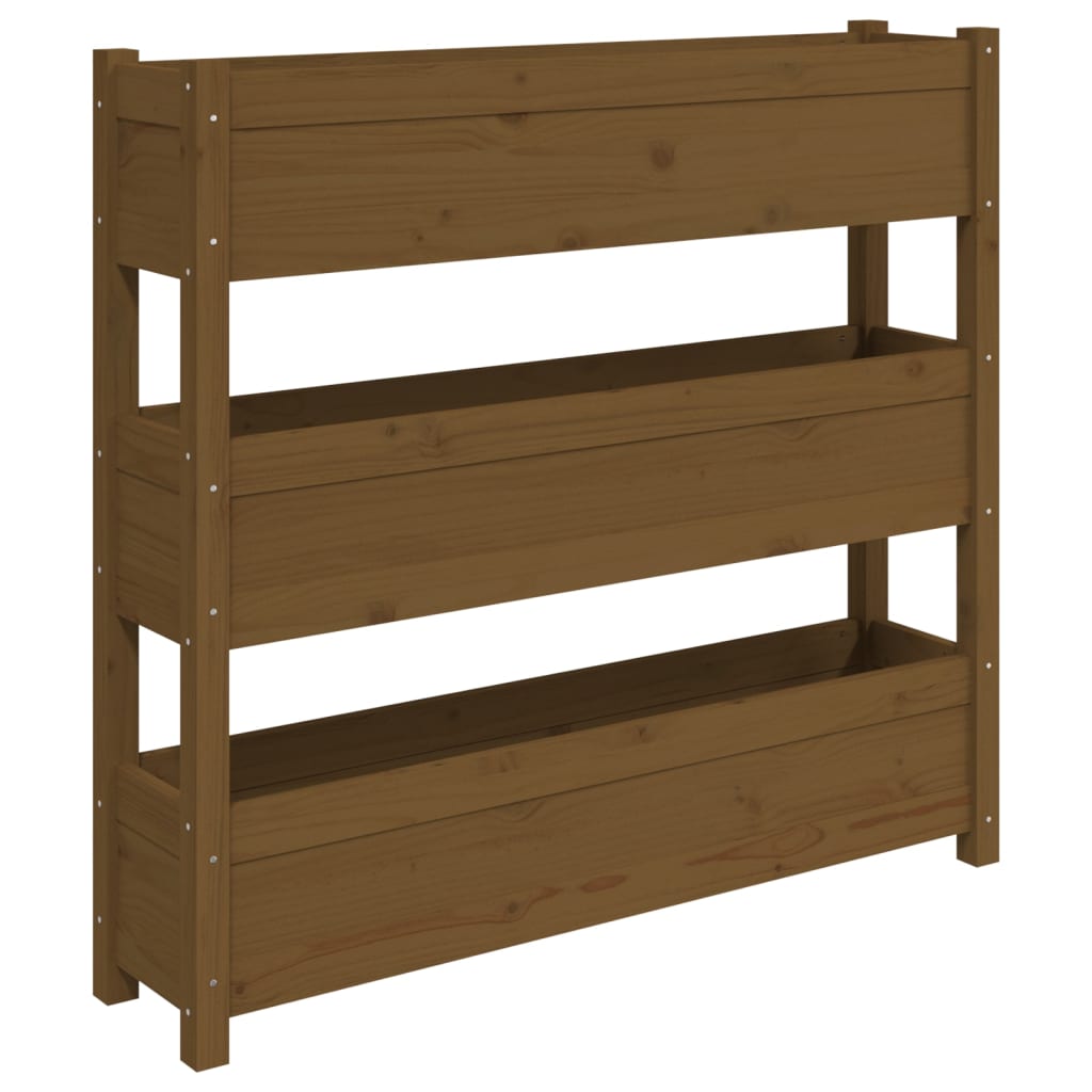 Boîte de planification de Vidaxl 112x25x104.5 cm Pine solide Brown