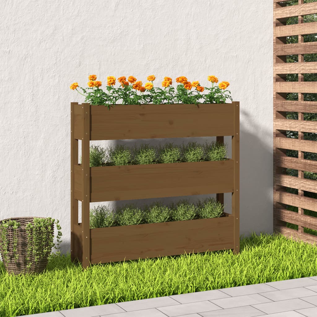 Boîte de planification de Vidaxl 112x25x104.5 cm Pine solide Brown