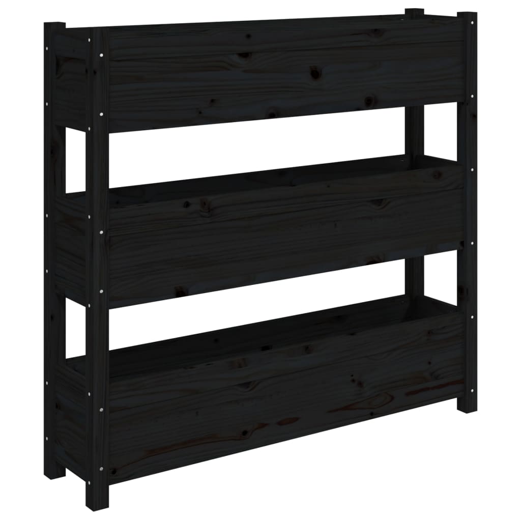 Vidaxl Planning Box 112x25x104.5 cm Pine solide noir
