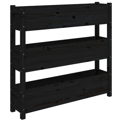 Vidaxl Planning Box 112x25x104.5 cm Pine solide noir