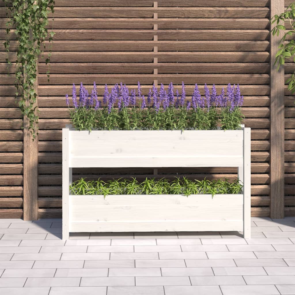 Vidaxl Planning Box 112x25x66 cm Pine solide blanc