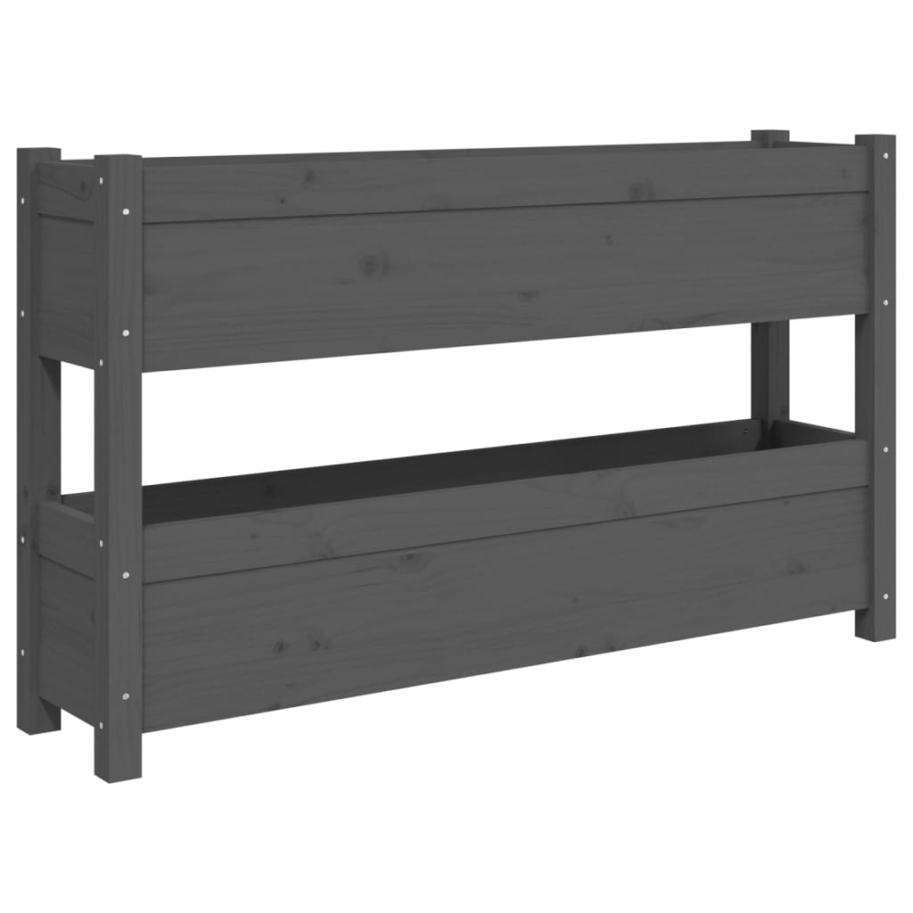 Boîte de planification de Vidaxl 112x25x66 cm Gris de pin solide