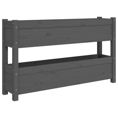 Boîte de planification de Vidaxl 112x25x66 cm Gris de pin solide